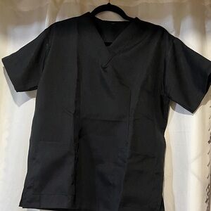 Black V-Neck Scrub Top and Pants Set